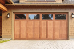 Wood faux garage door material