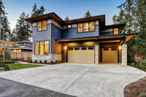 Matching garage front doors material