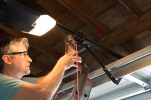 Closeup,Of,A,Professional,Automatic,Garage,Door,Opener,Repair,Service